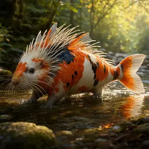 Koi fish + Porcupine